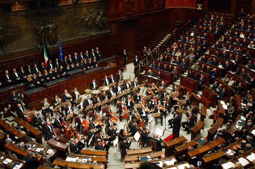 Un concerto nell'Aula di Montecitorio per ricordare la visita del Papa