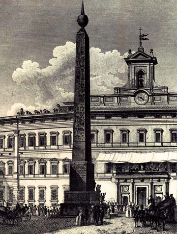 Obelisco Campense - incisione di Domenico Amici