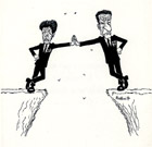 VII Legislatura - Vignetta di Forattini (6 maggio 1977). Da: Il Parlamento italiano 1861 - 1992 Vol. XXII, Nuova CEI Informatica, Milano, 1993
